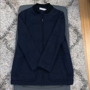 Tory Burch Merino Wool Navy Sweater Coat